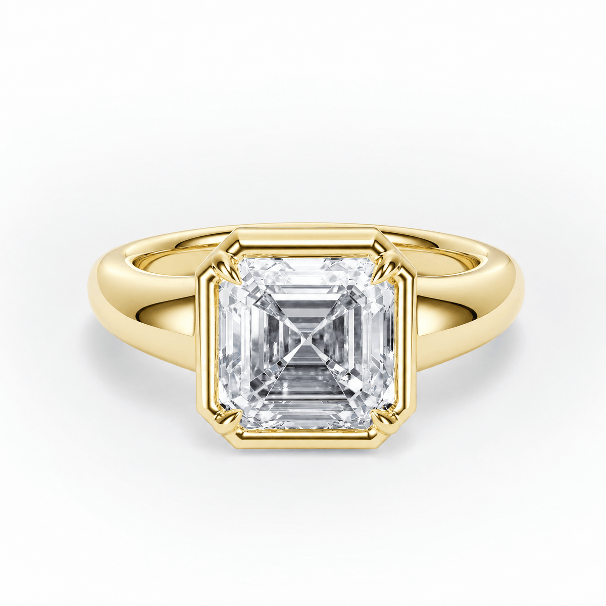 Chunky Asscher Diamond Engagement Ring in Ring by 18 KARATS INC.