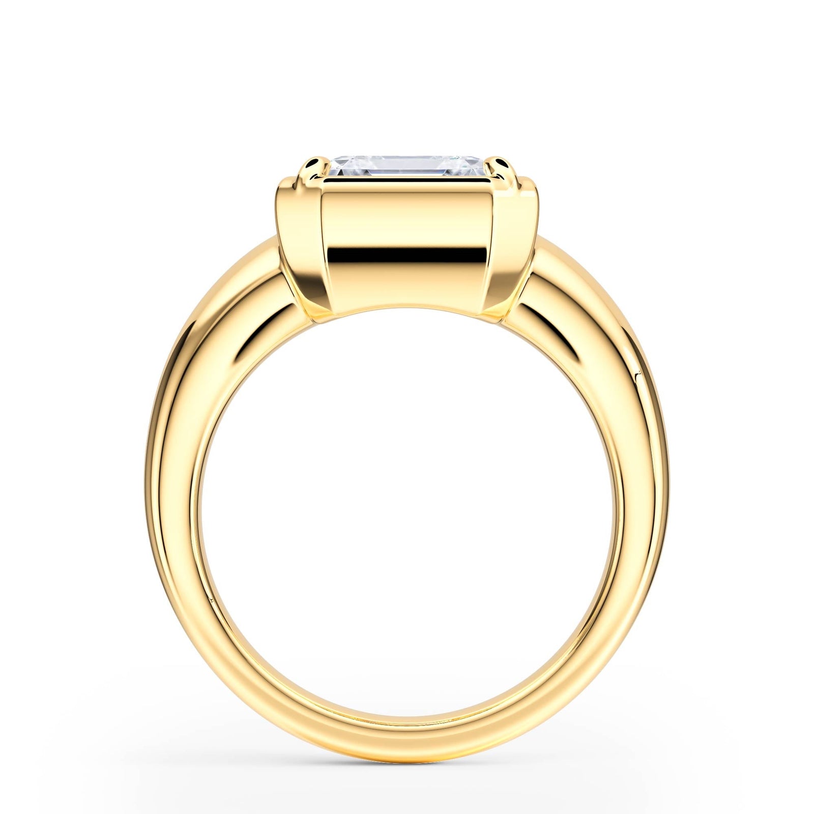 Chunky Asscher Diamond Engagement Ring - R1263 in Ring by 18 KARATS INC.