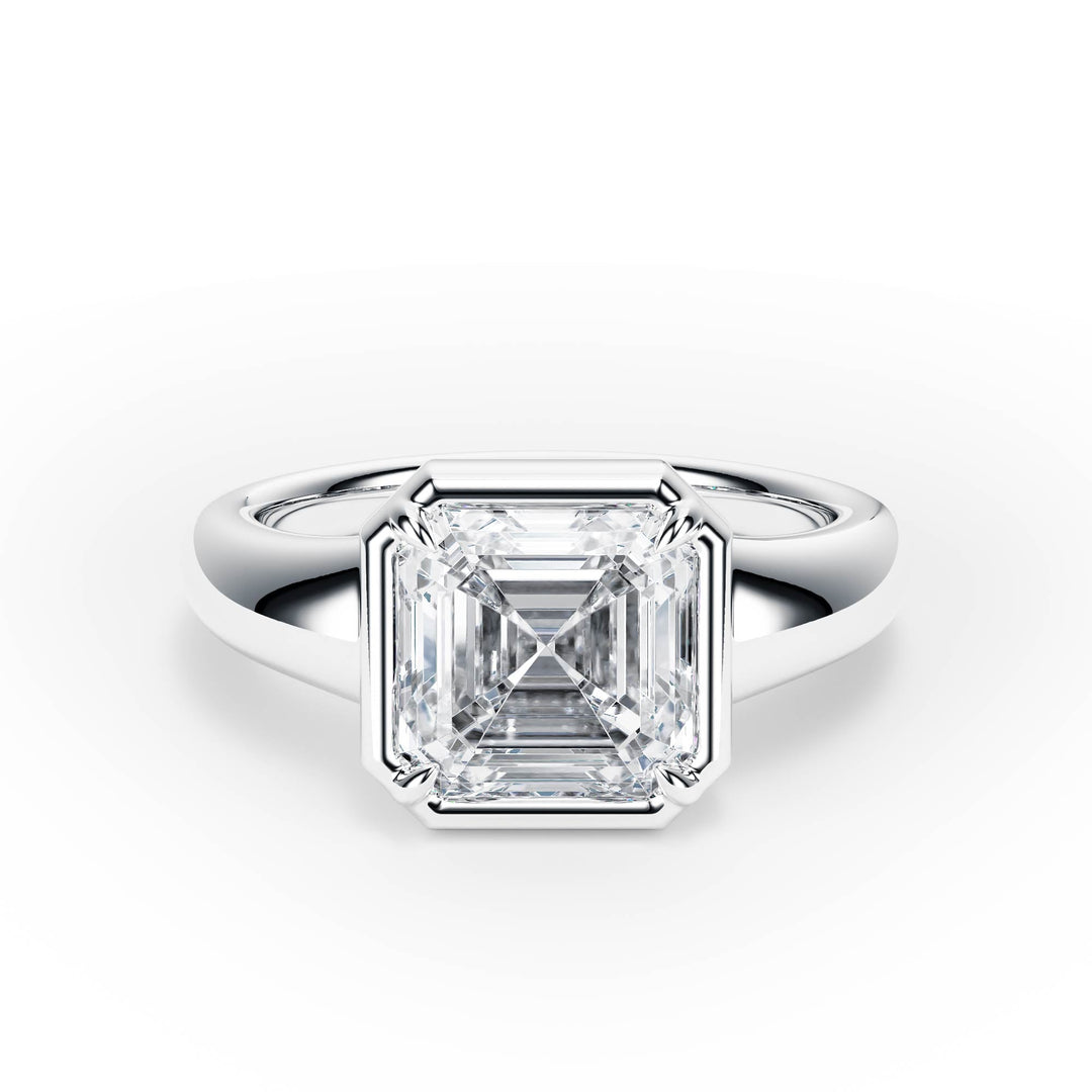 Chunky Asscher Diamond Engagement Ring - R1263 in Ring by 18 KARATS INC.