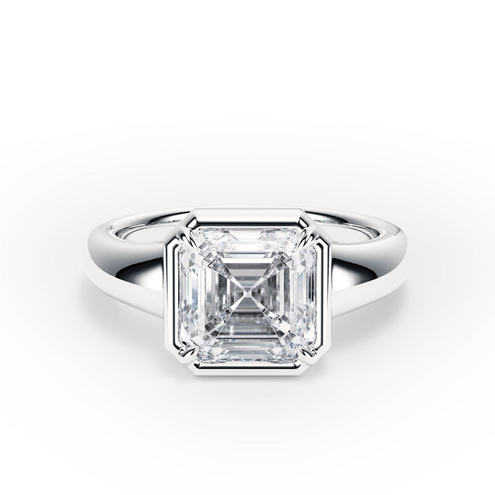 Chunky Asscher Diamond Engagement Ring - R1263 in Ring by 18 KARATS INC.