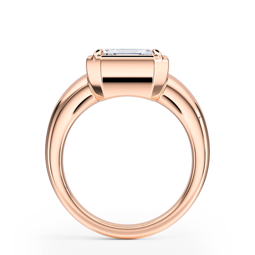 Chunky Asscher Diamond Engagement Ring - R1263 in Ring by 18 KARATS INC.