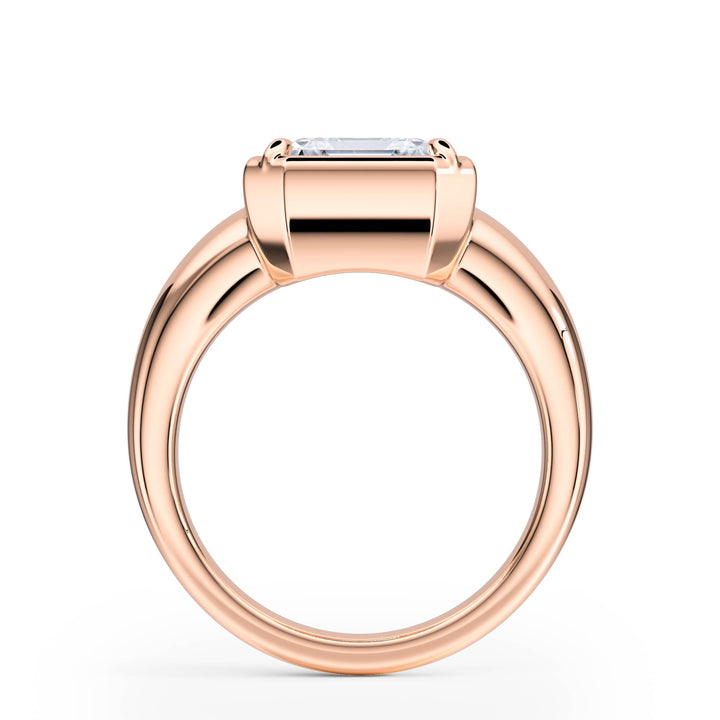 Chunky Asscher Diamond Engagement Ring - R1263 in Ring by 18 KARATS INC.