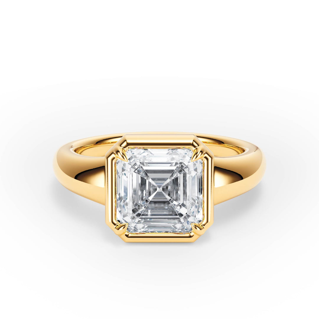 Chunky Asscher Diamond Engagement Ring - R1263 in Ring by 18 KARATS INC.