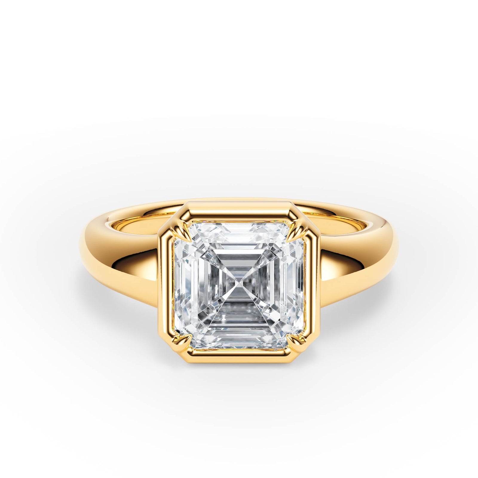Chunky Asscher Diamond Engagement Ring - R1263 in Ring by 18 KARATS INC.