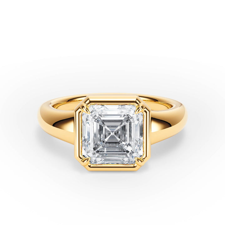Chunky Asscher Diamond Engagement Ring - R1263 in Ring by 18 KARATS INC.