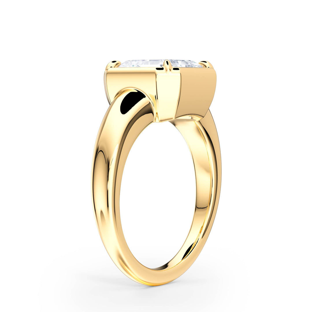 Chunky Asscher Diamond Engagement Ring - R1263 in Ring by 18 KARATS INC.