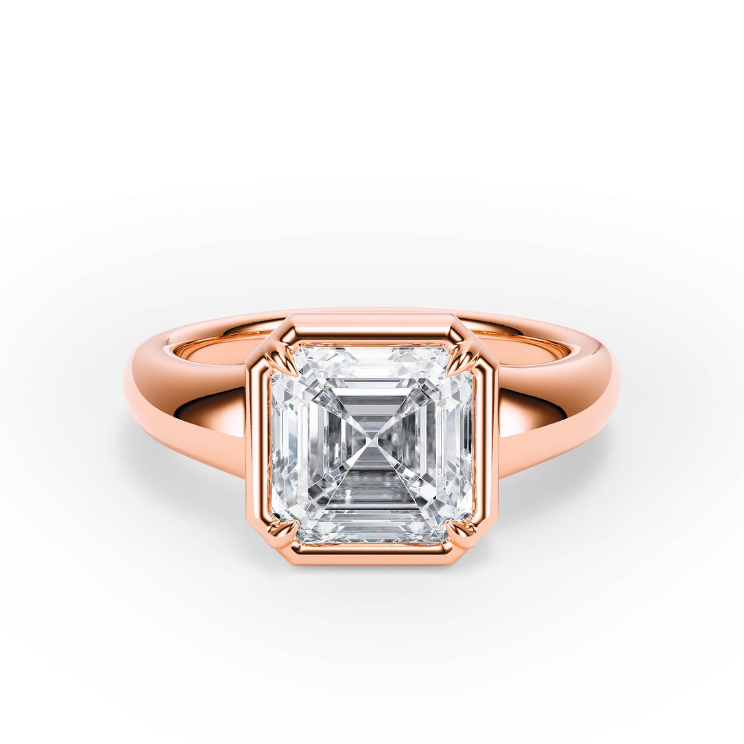 Chunky Asscher Diamond Engagement Ring - R1263 in Ring by 18 KARATS INC.
