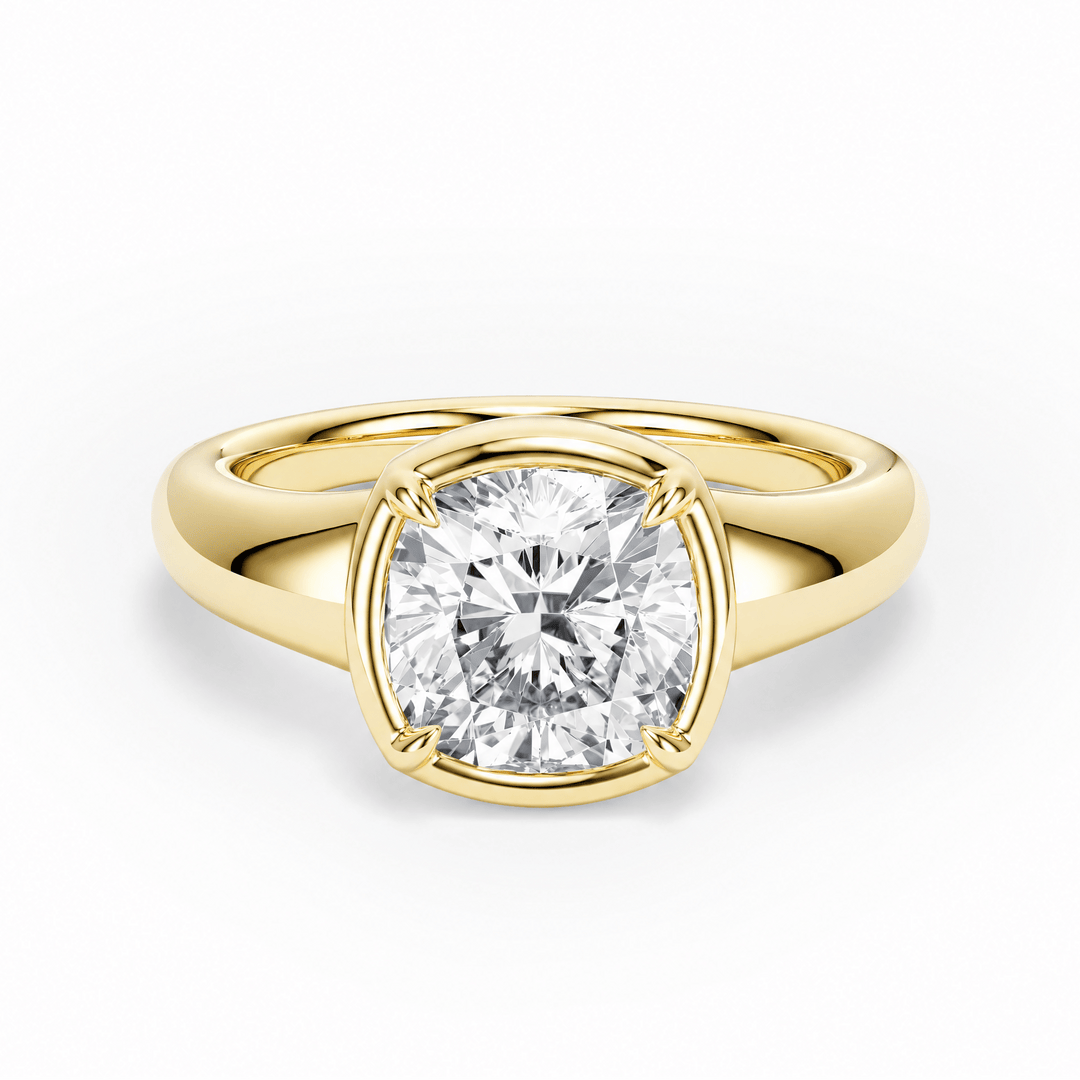 Chunky Cushion Lab Diamond Engagement Ring in Ready Rings by 18 KARATS INC.