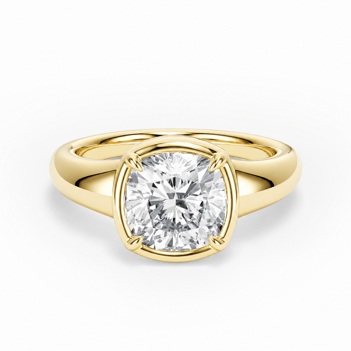 Chunky Cushion Lab Diamond Engagement Ring in Ready Rings by 18 KARATS INC.