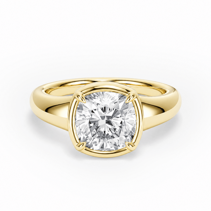 Chunky Cushion Lab Diamond Engagement Ring in Ready Rings by 18 KARATS INC.