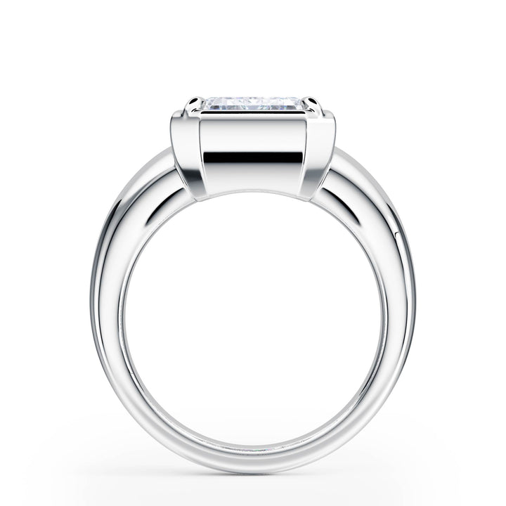 Chunky Emerald Diamond Engagement Ring - R1261 in Ring by 18 KARATS INC.