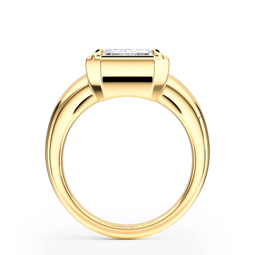 Chunky Emerald Diamond Engagement Ring - R1261 in Ring by 18 KARATS INC.