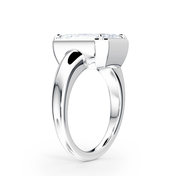 Chunky Emerald Diamond Engagement Ring - R1261 in Ring by 18 KARATS INC.