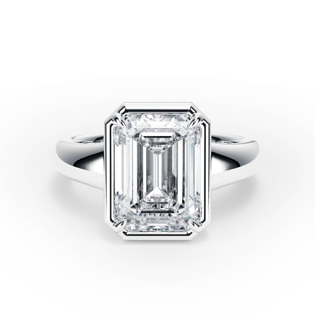 Chunky Emerald Diamond Engagement Ring - R1261 in Ring by 18 KARATS INC.