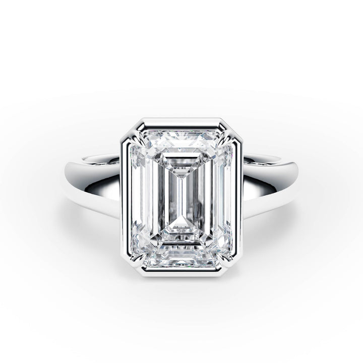 Chunky Emerald Diamond Engagement Ring - R1261 in Ring by 18 KARATS INC.
