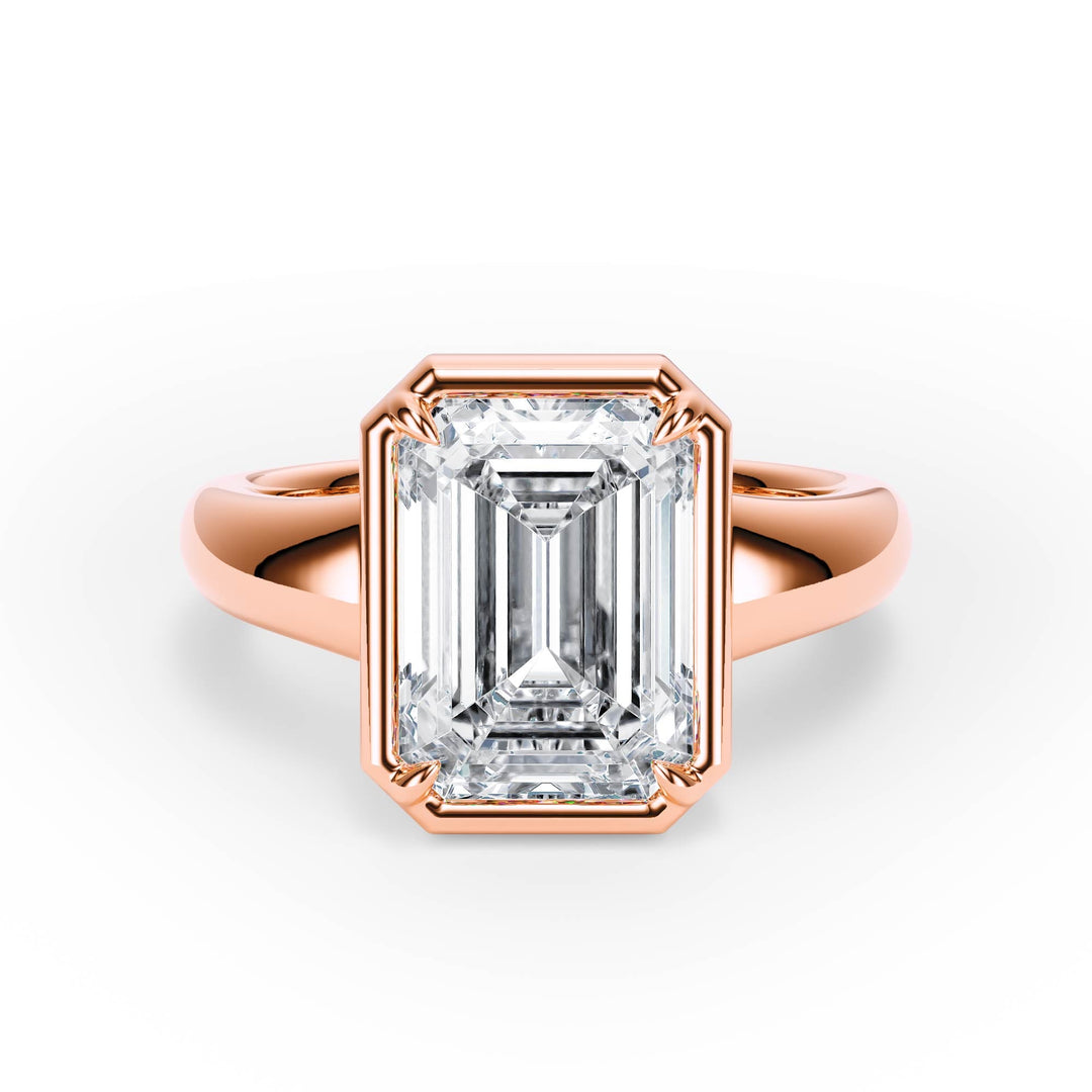 Chunky Emerald Diamond Engagement Ring - R1261 in Ring by 18 KARATS INC.