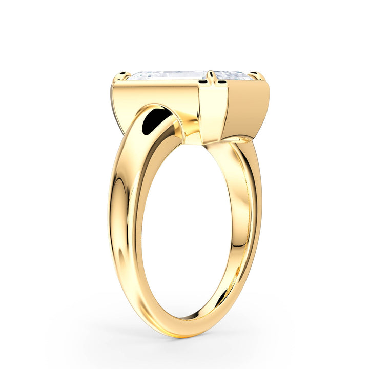 Chunky Emerald Diamond Engagement Ring - R1261 in Ring by 18 KARATS INC.