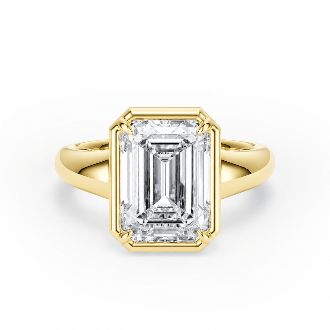 Chunky Emerald Lab Diamond Engagement Ring in Ready Rings by 18 KARATS INC.