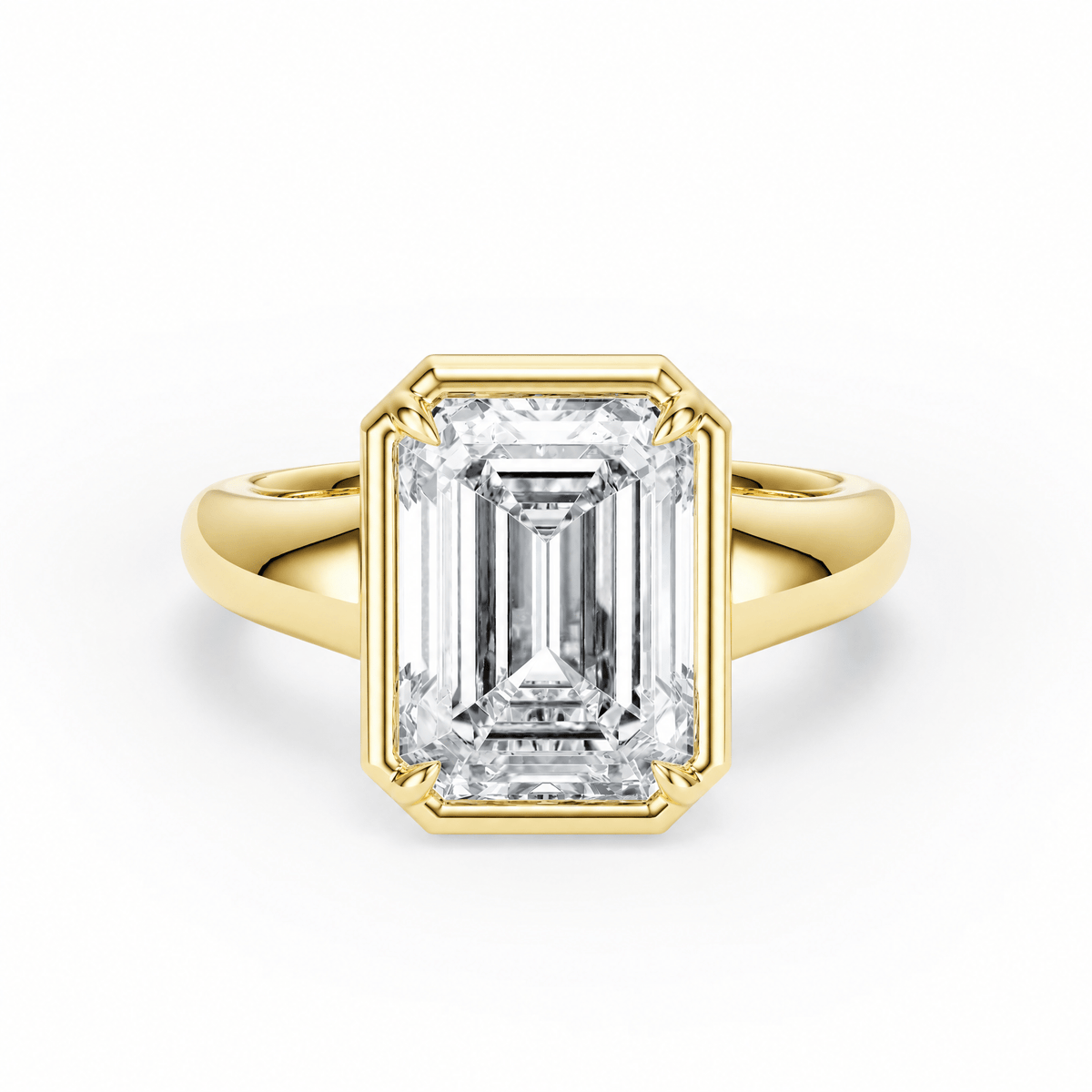 Chunky Emerald Lab Diamond Engagement Ring in Ready Rings by 18 KARATS INC.