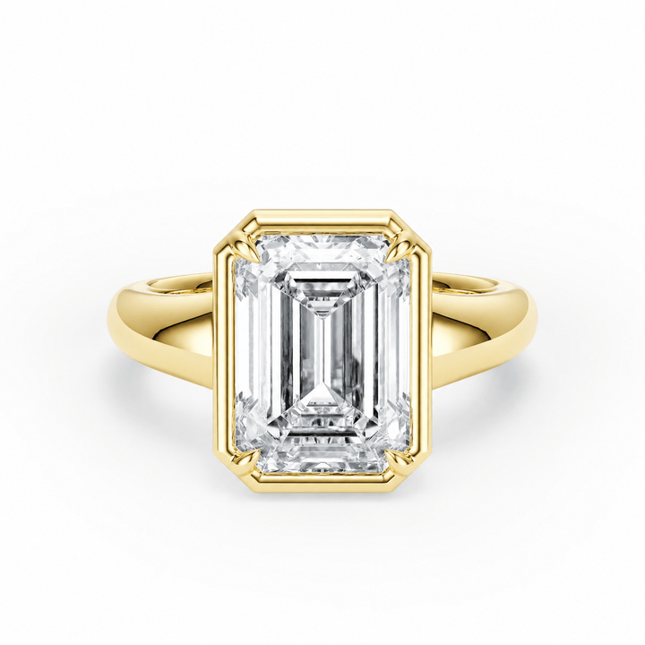 Chunky Emerald Lab Diamond Engagement Ring in Ready Rings by 18 KARATS INC.