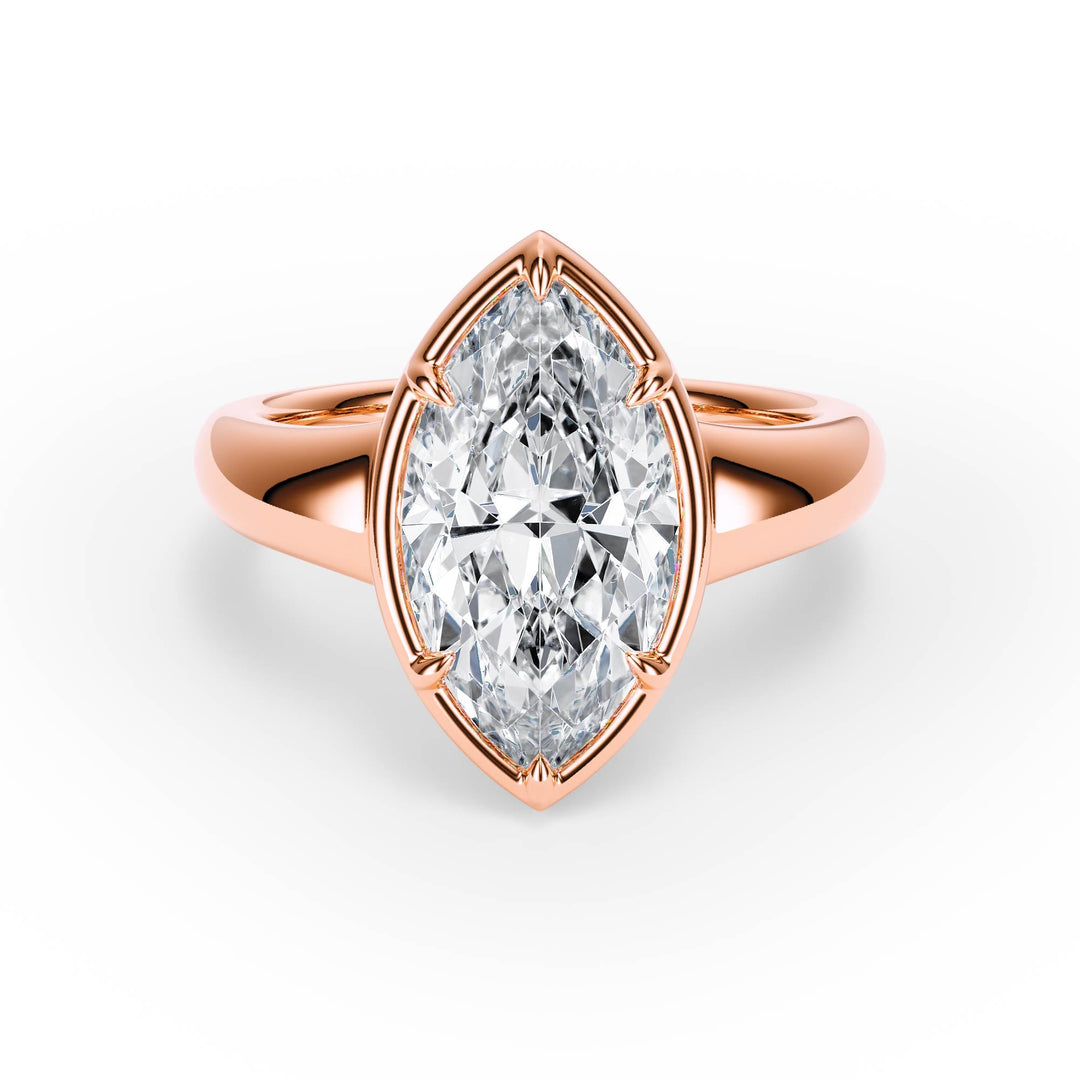 Chunky Marquise Diamond Engagement Ring - R1259 in Ring by 18 KARATS INC.