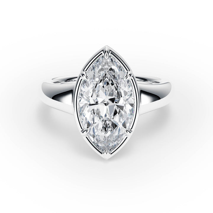 Chunky Marquise Diamond Engagement Ring - R1259 in Ring by 18 KARATS INC.