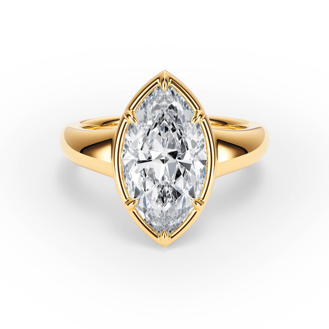 Chunky Marquise Diamond Engagement Ring - R1259 in Ring by 18 KARATS INC.