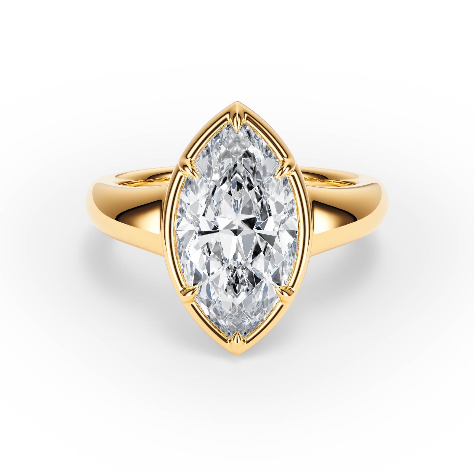 Chunky Marquise Diamond Engagement Ring - R1259 in Ring by 18 KARATS INC.