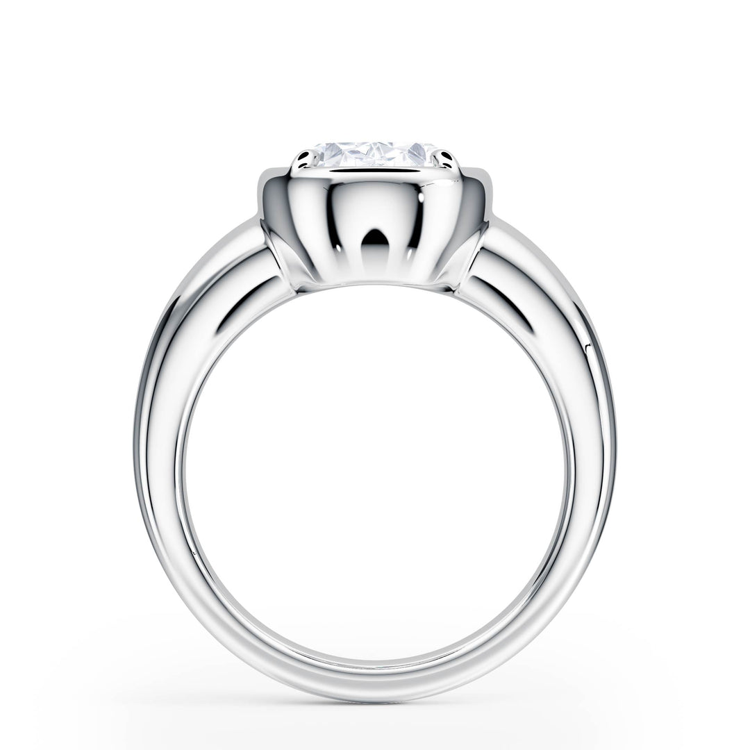 Chunky Oval Diamond Engagement Ring - R1022 in Ring by 18 KARATS INC.