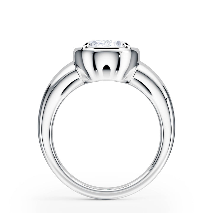 Chunky Oval Diamond Engagement Ring - R1022 in Ring by 18 KARATS INC.