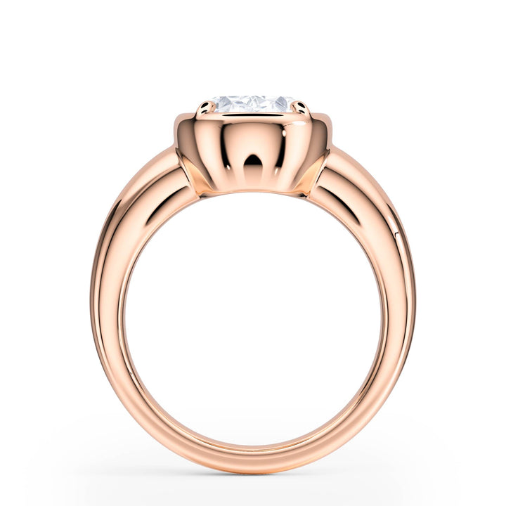Chunky Oval Diamond Engagement Ring - R1022 in Ring by 18 KARATS INC.