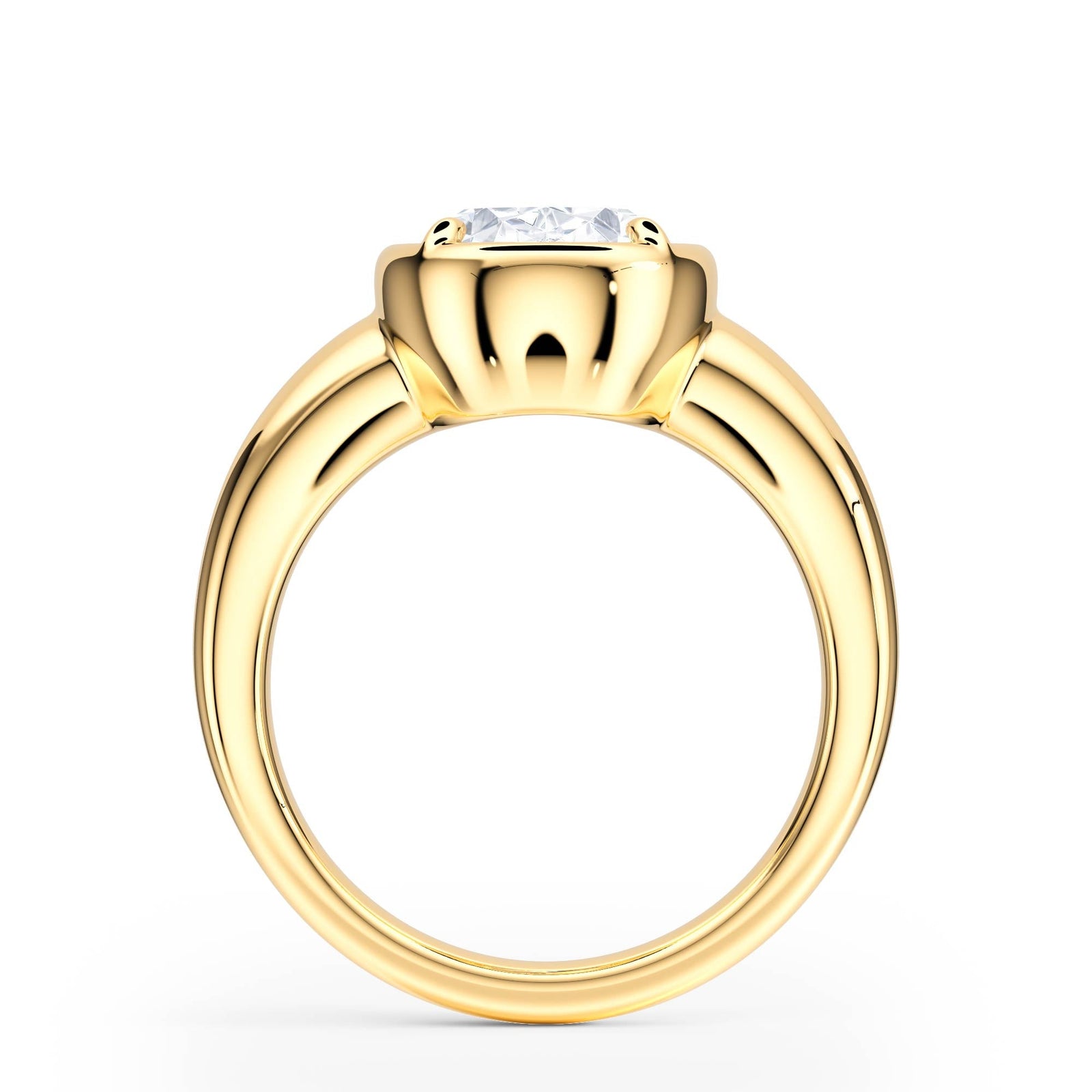 Chunky Oval Diamond Engagement Ring - R1022 in Ring by 18 KARATS INC.