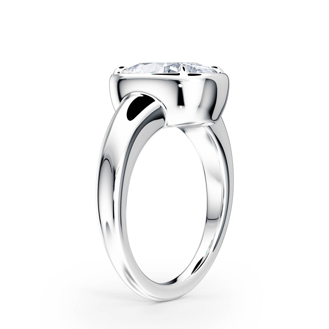 Chunky Oval Diamond Engagement Ring - R1022 in Ring by 18 KARATS INC.