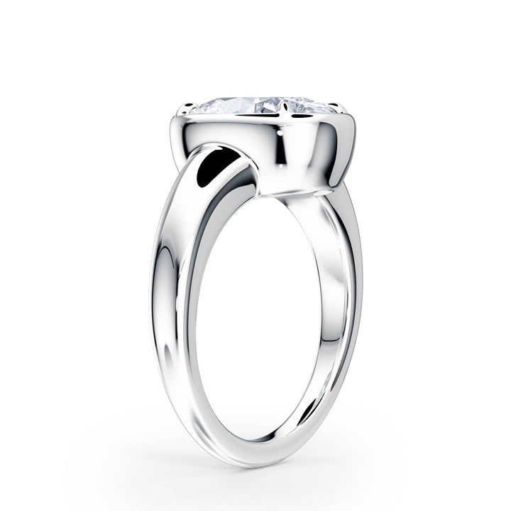 Chunky Oval Diamond Engagement Ring - R1022 in Ring by 18 KARATS INC.