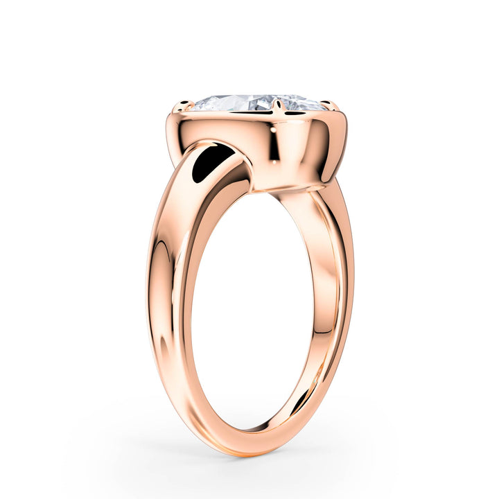 Chunky Oval Diamond Engagement Ring - R1022 in Ring by 18 KARATS INC.