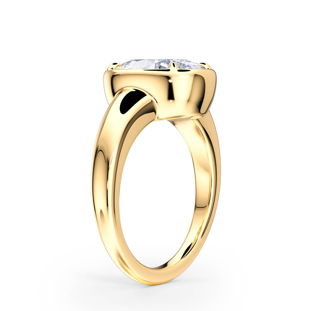 Chunky Oval Diamond Engagement Ring - R1022 in Ring by 18 KARATS INC.