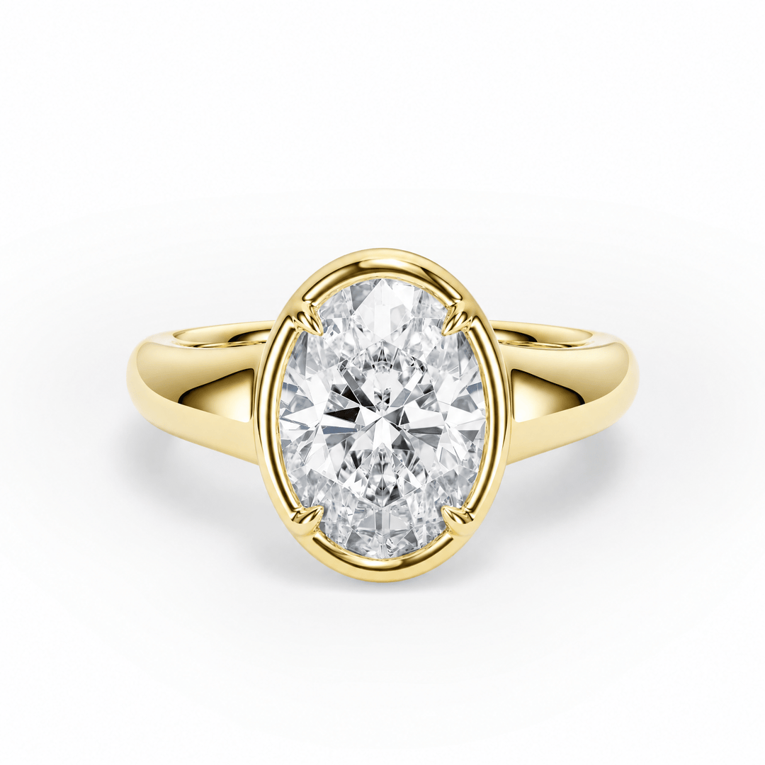 Chunky Oval Lab Diamond Engagement Ring in Ready Rings by 18 KARATS INC.