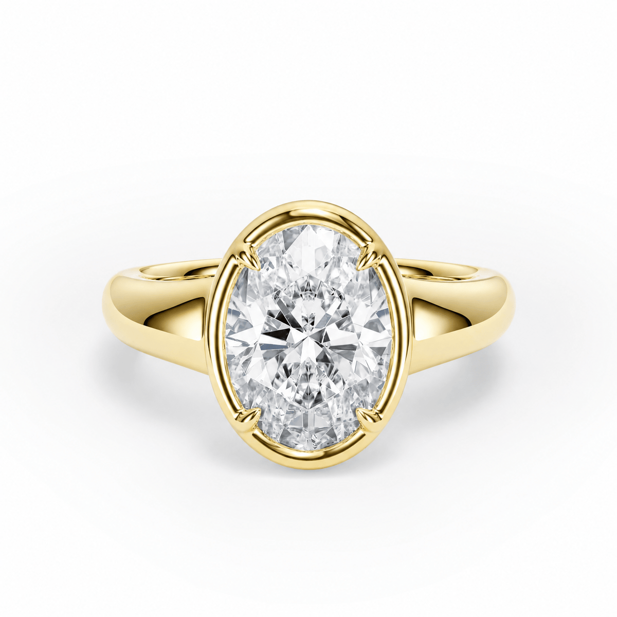 Chunky Oval Lab Diamond Engagement Ring in Ready Rings by 18 KARATS INC.