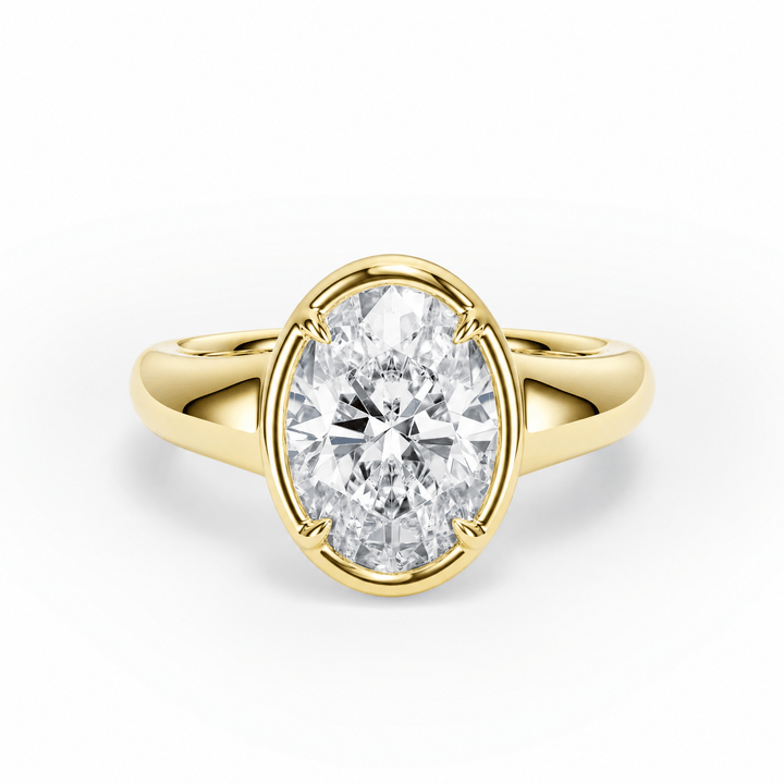 Chunky Oval Lab Diamond Engagement Ring in Ready Rings by 18 KARATS INC.