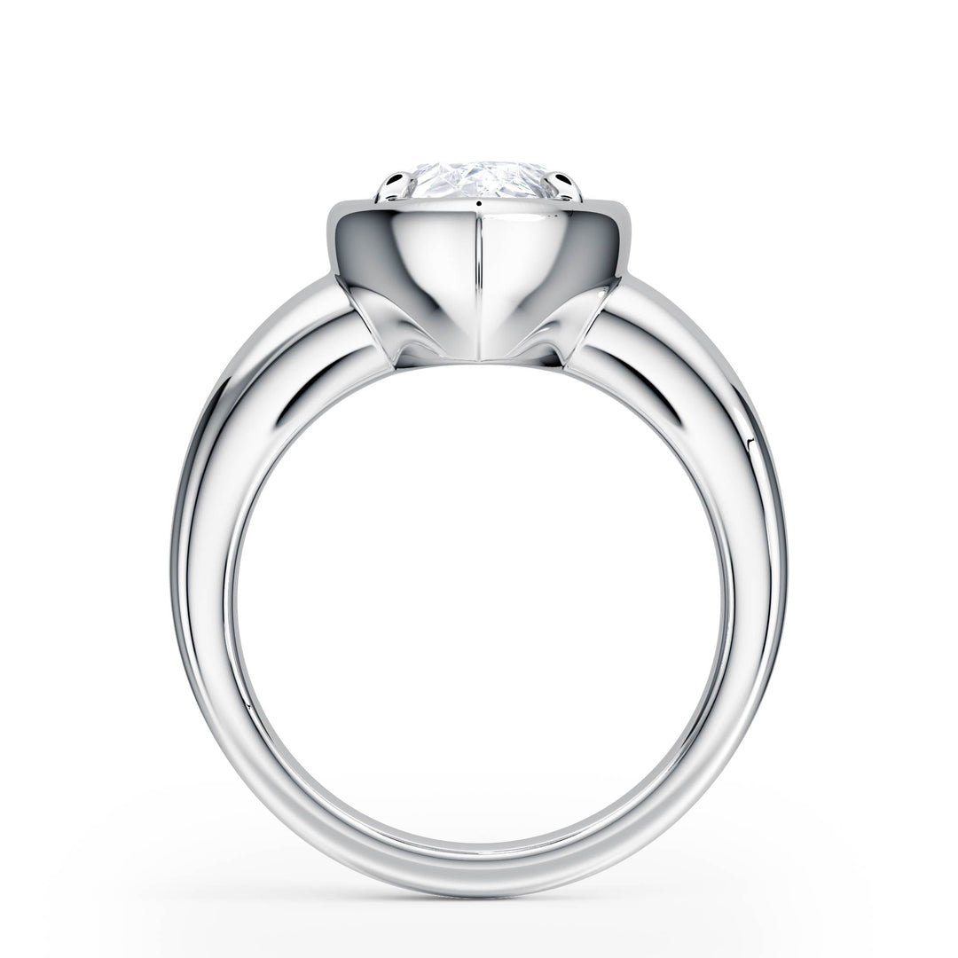 Chunky Pear Diamond Engagement Ring - R1217 in Ring by 18 KARATS INC.