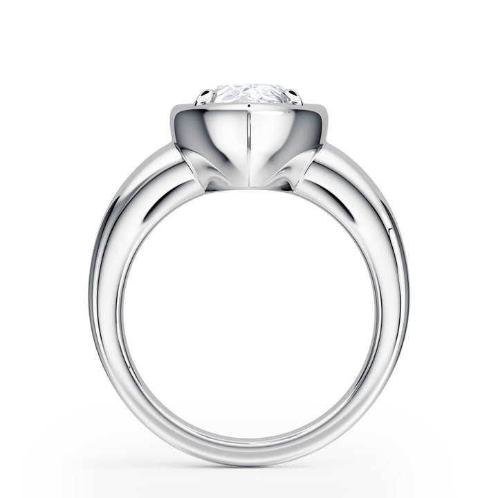 Chunky Pear Diamond Engagement Ring - R1217 in Ring by 18 KARATS INC.