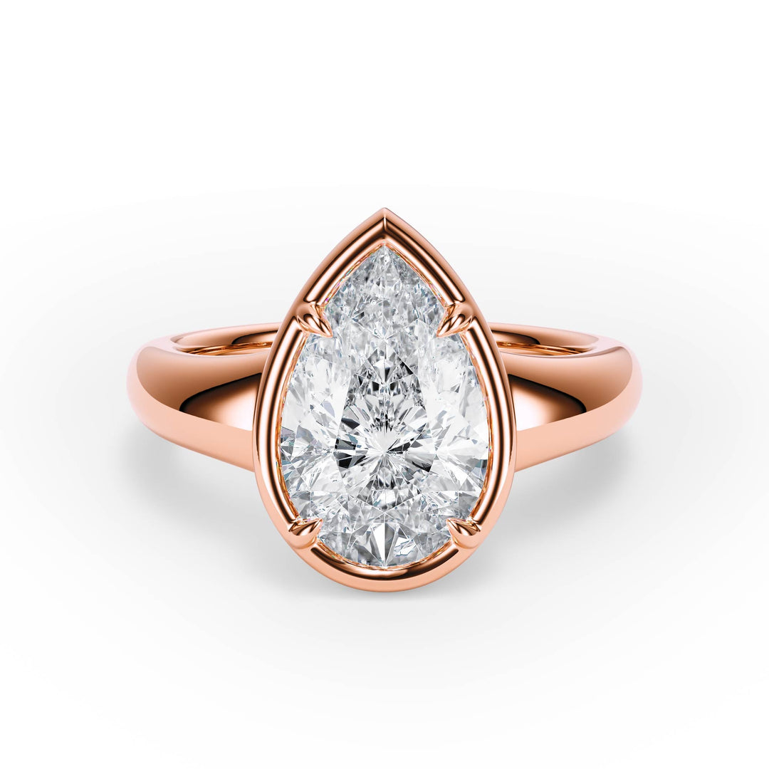 Chunky Pear Diamond Engagement Ring - R1217 in Ring by 18 KARATS INC.