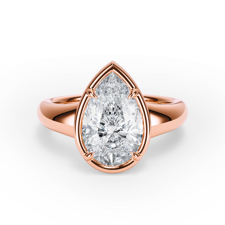 Chunky Pear Diamond Engagement Ring - R1217 in Ring by 18 KARATS INC.