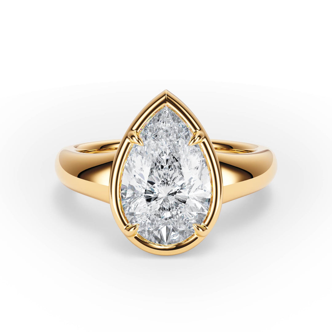 Chunky Pear Diamond Engagement Ring - R1217 in Ring by 18 KARATS INC.