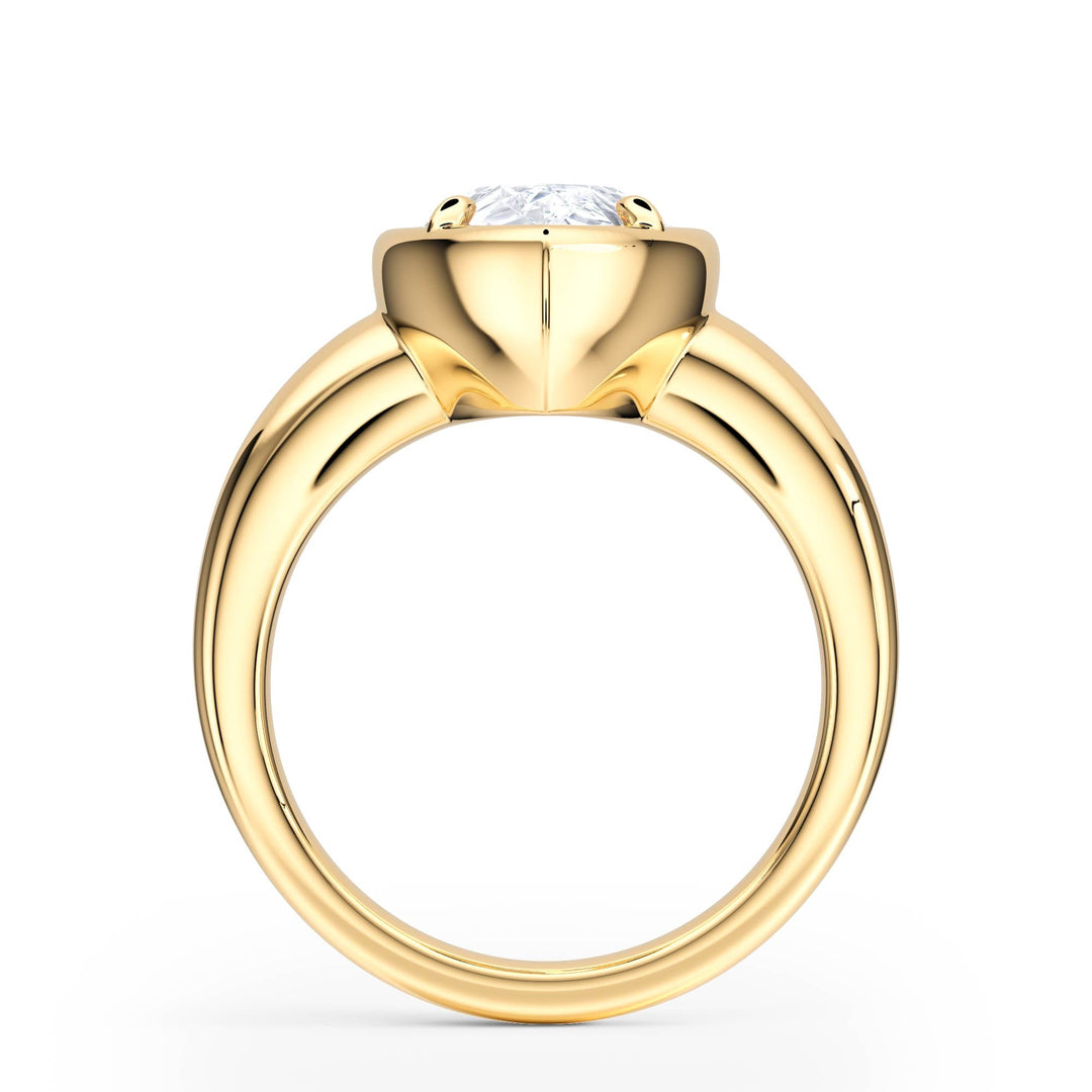 Chunky Pear Diamond Engagement Ring - R1217 in Ring by 18 KARATS INC.
