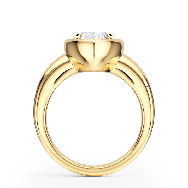 Chunky Pear Diamond Engagement Ring - R1217 in Ring by 18 KARATS INC.