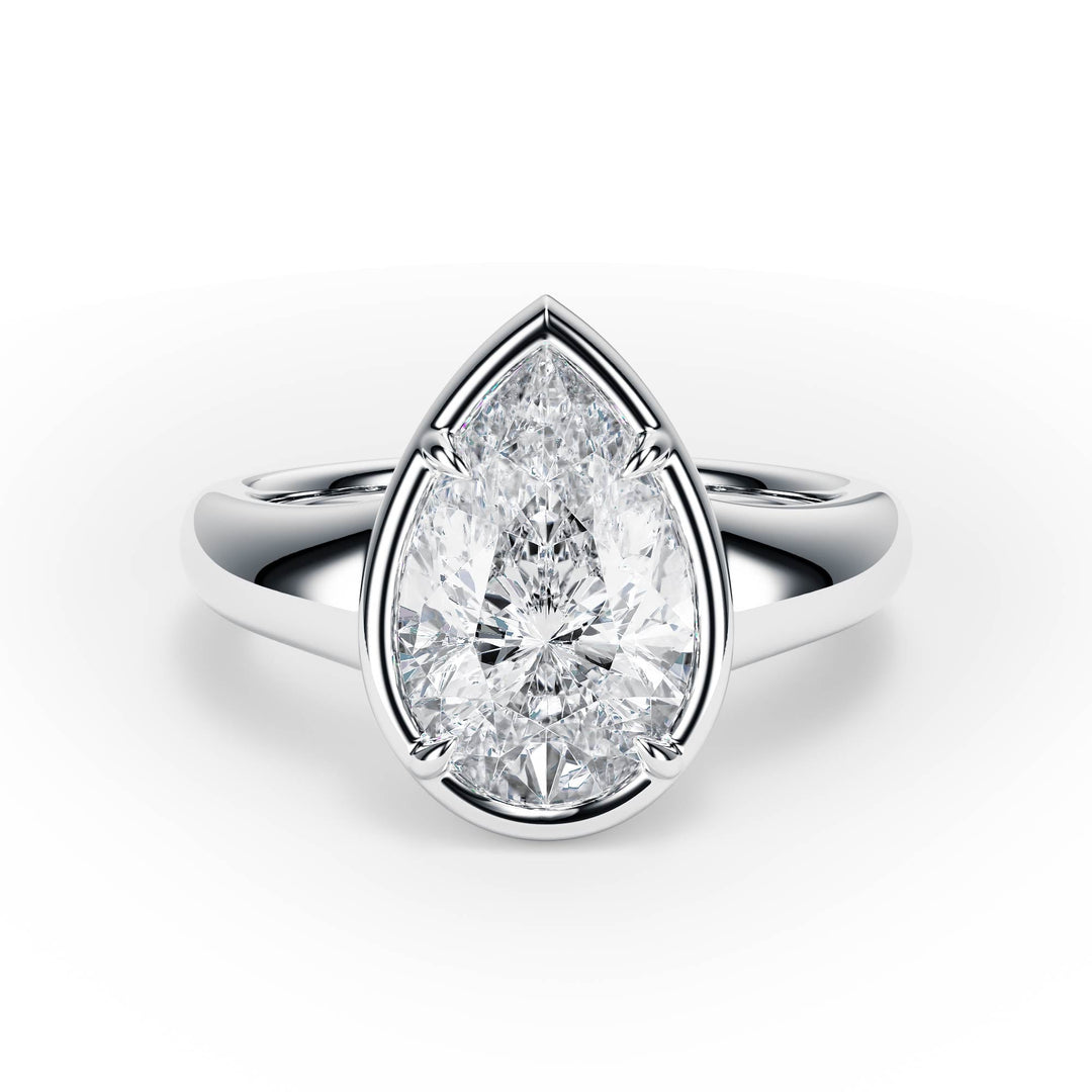 Chunky Pear Diamond Engagement Ring - R1217 in Ring by 18 KARATS INC.