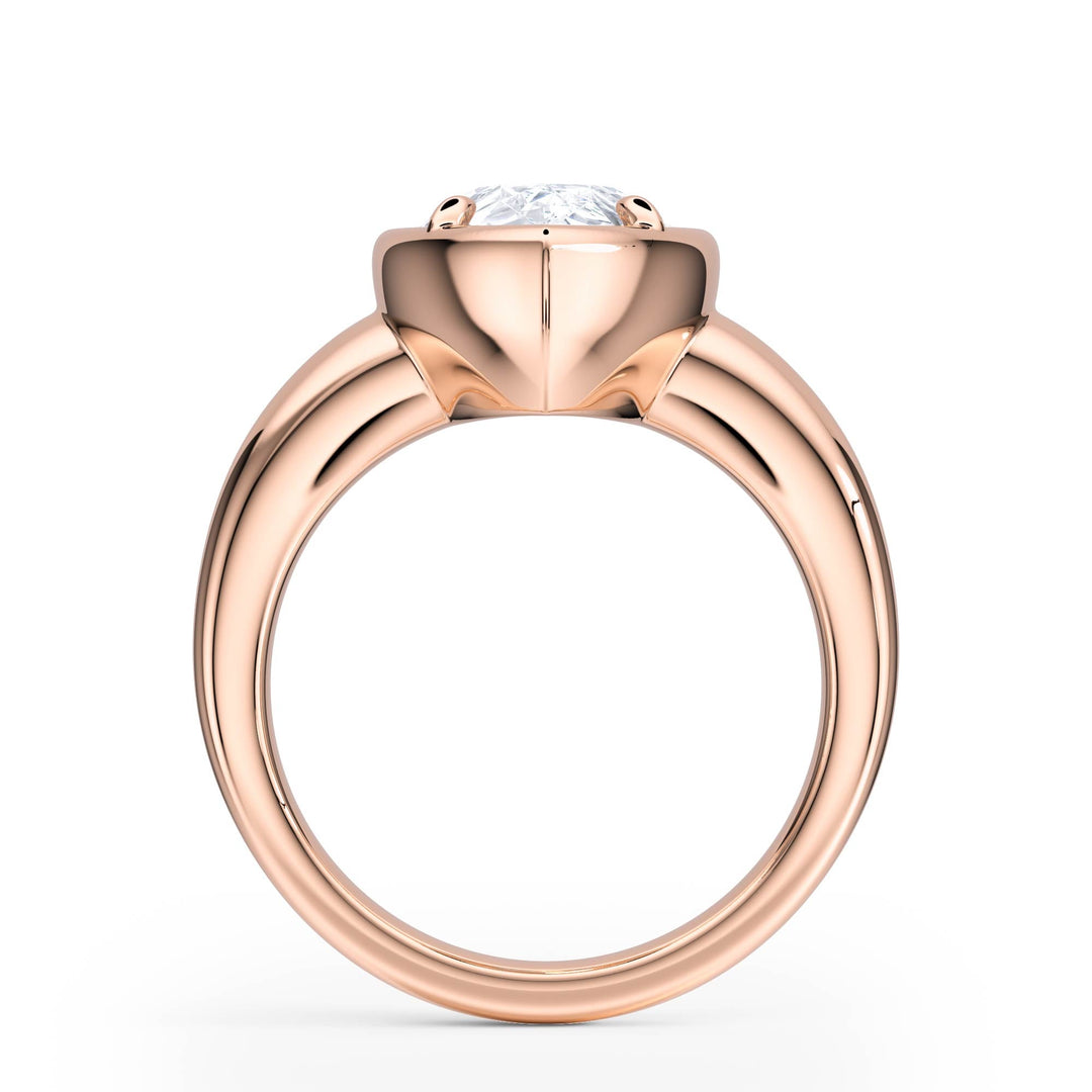 Chunky Pear Diamond Engagement Ring - R1217 in Ring by 18 KARATS INC.