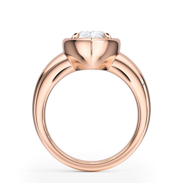 Chunky Pear Diamond Engagement Ring - R1217 in Ring by 18 KARATS INC.