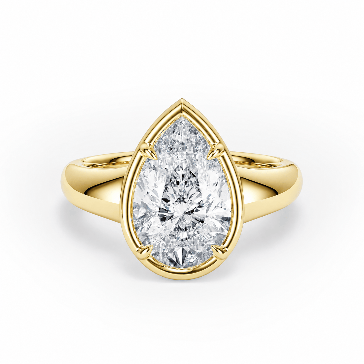 Chunky Pear Lab Diamond Engagement Ring in Ready Rings by 18 KARATS INC.